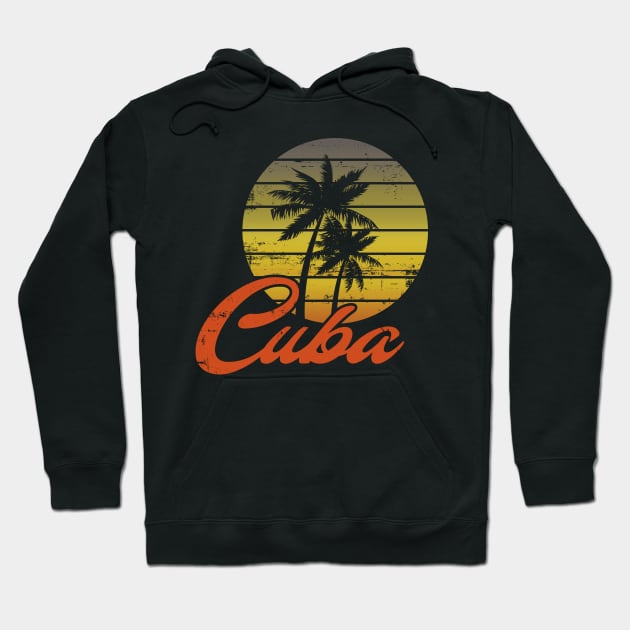 Cuba Vintage Retro 70s Throwback Surf Hoodie by sumikoric